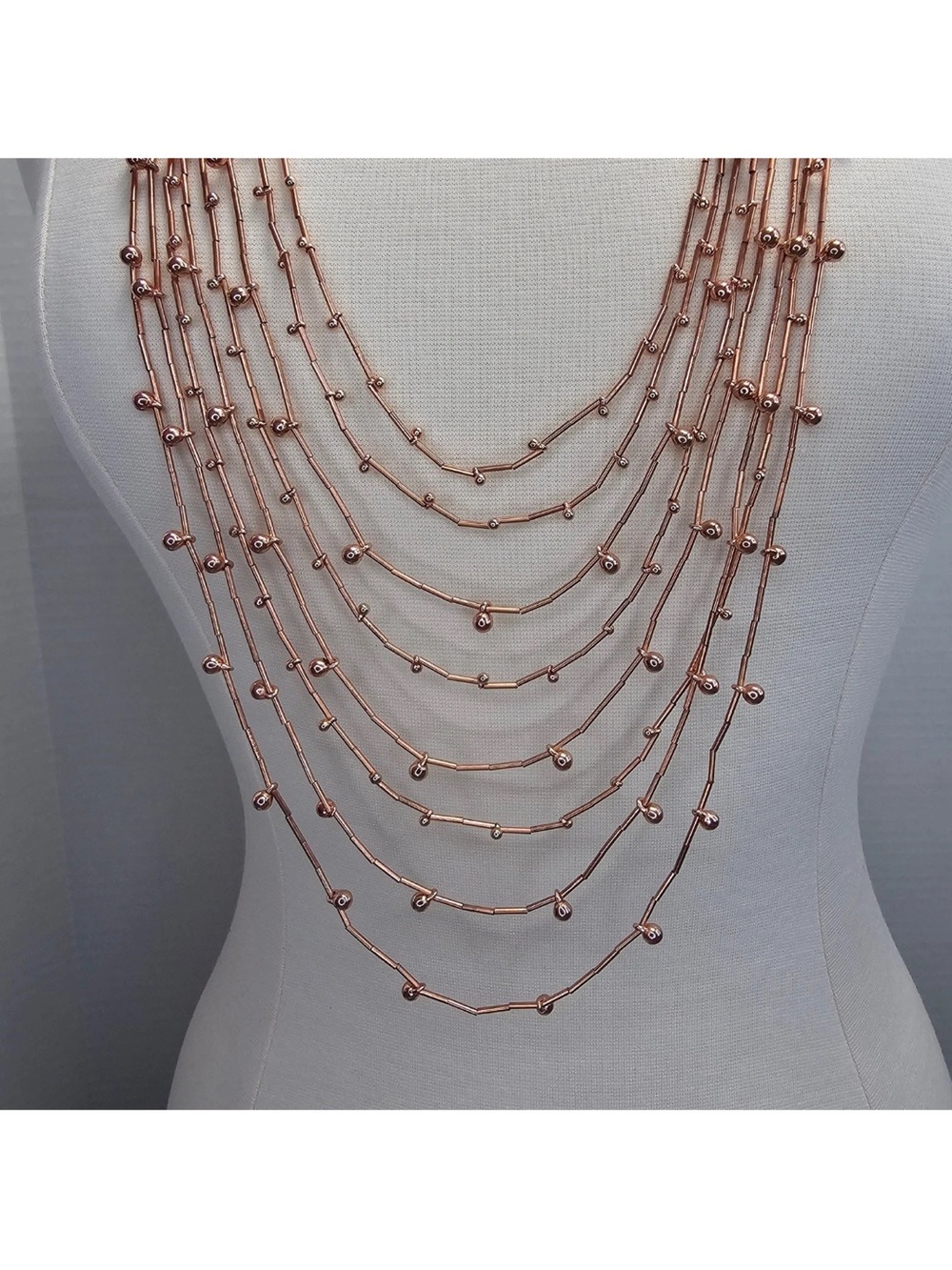 Vintage Premier Designs Rose Gold Waterfall necklace